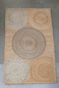 Alfombras de yute multicolor hechas a mano, alfombras de estilo sisal Chindi trenzado de la India con alfombras y juegos de área de tamaño personalizado de cáñamo - Product Image 2