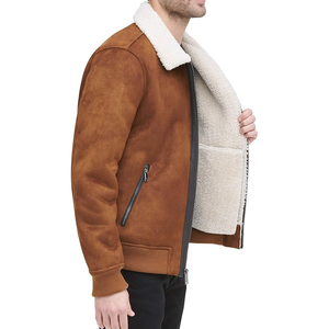 Chaqueta Bomber suave y acogedora para hombre con cuello de piel sintética, chaqueta sostenible personalizada, cazadora, chaqueta ligera para hombre - Product Image 5