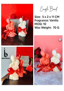 Ensemble de bougies décoratives pour couple, thème Saint-Valentin, bougie en cire pour la maison et les événements, au meilleur prix - Product Image 4