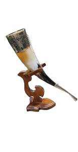 Cuerno Vikingo de Primera Calidad para Amantes del Hidromiel y el Cerveza, Cuerno Vikingo Escandinavo Antiguo con Soporte de Madera por CRAFT ZONE EXPOT - Product Image 5