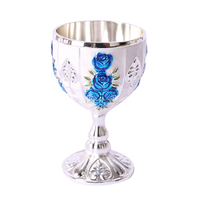 Gobelet à boire moderne de luxe en métal doré écologique avec motif floral pour le vin et les cocktails