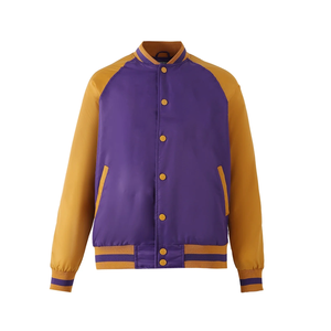 Chaqueta Bomber Universitaria Omega Morada y Dorada, Forro Personalizado, Ropa Urbana de Fraternidad Griega, Impermeable, de Secado Rápido, Mezcla de Lana, Primavera - Product Image 1