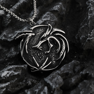 Collar Retro Hip-Hop Witcher para Hombre de yunnique, Colgante de Acero Inoxidable con Forma de Animal, para Regalo, Cadena para Suéter - Product Image 4