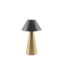 Lámpara de mesa con forma de hongo, metal negro y dorado, E27 Max. 25W (F-Bright 1950944-D) - Product Image 1
