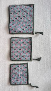 Bolsas acolchadas de algodón impresas en bloque hechas a medida como un juego de 3 piezas ideal para tiendas caseras para reventa - Product Image 5