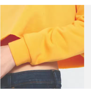 Pull à capuche pour femme Logo personnalisé Top court à manches longues de haute qualité pour les femmes Motif solide Éponge Broderie d'hiver Dernier modèle - Product Image 2