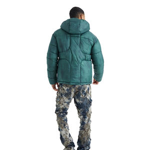 Men Heavyweight Custom Pullover Puffer <b>Jacket</b> High Quality Fashionable Plain Winter Leather With <b>Fur</b> <b>Hood</b> Stylish Puffer <b>Jacket</b> - Product Image 3