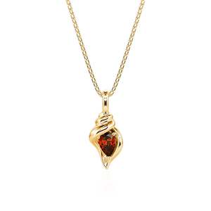 สร้อยคอเปลือกหอยทองคำประดับมุกมอยส์ซาไนต์แบบสั่งทำพิเศษ Jeulia Custom Birthstone - Product Image 5