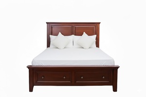 Lit de rangement queen size en bois massif fabriqué à la main au Viet Nam avec un design traditionnel style Kaldi d'exportation américaine pour chambre à coucher - Product Image 6