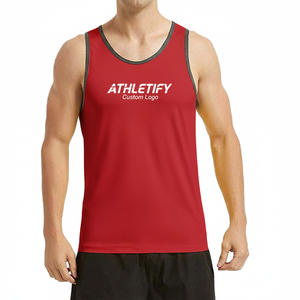 Débardeur Homme Casual High Street Sans Manches Col Rond Personnalisé Anti-Transpiration Respirant Séchage Rapide Anti-Boulochage Tricoté 160g - Product Image 1