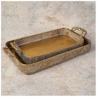 Plateaux en métal de luxe modernes et élégants, taille et forme personnalisées, écologiques, faits à la main, artisanaux, durables, de haute qualité, pour le Ramadan et les mariages