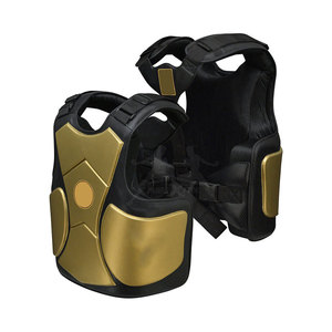 Protector de pecho de cuero PU duradero con correas ajustables Protector de pecho transpirable para hombres Fitness y Sparring - Product Image 3