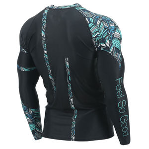 Rash Guard à manches complètes de compression par sublimation personnalisée en gros de bonne qualité/avec un design entièrement personnalisé 100% Spandex/Nylon - Product Image 3