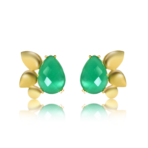 Labradorite ลูกแพร์รูปร่าง925ต่างหูสตั๊ดเงินชุบทองออกแบบต่างหูสตั๊ดต่างหูเงิน - Product Image 2