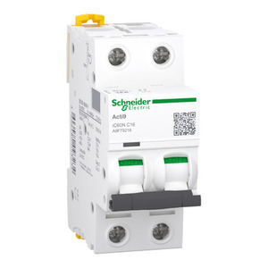 สำหรับ Acti9 A9F79216ไฟฟ้า Schneider IC60N 2P 16A ตัวตัดวงจรขนาดเล็ก (MCB) C 6000A โค้ง (IEC/En 60898-1) 10kA - Product Image 1