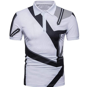 Polo personalizado 100% poliéster transpirable para hombre, Camisa estampada de manga corta para hombre, estilo veraniego, informal, sólido, polos para hombre, OEM - Product Image 1