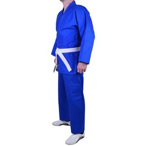 เครื่องแบบยูโด/จิว-ยิตสูสีขาวน้ำหนักเบาออกแบบได้ตามต้องการสำหรับผู้เริ่มต้นนักเรียน + ฟรีเข็มขัดผ้าผสม45% และโพลี55% - Product Image 3