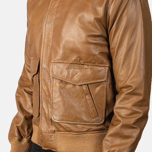 แจ็กเก็ตหนังสำหรับผู้ชายแบบปรับแต่งได้พร้อมการสนับสนุนแบรนด์และการปักโลโก้สำหรับสตาร์ทอัพแฟชั่น - Product Image 6