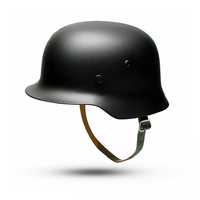 Casque allemand M40 de la Seconde Guerre mondiale de qualité supérieure, découpé à l'emporte-pièce, style antique rétro, finition noire brillante, vente en gros