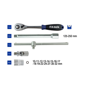 20 chiếc 1/2 "Dr. 72t tay công cụ ổ cắm <span class=keywords><strong>Set</strong></span> Ratchet Xử lý mở rộng thanh - Product Image 4