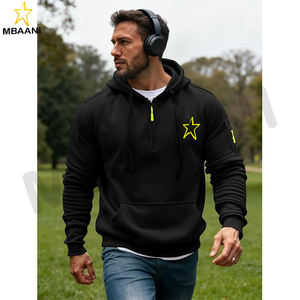 Sweat-shirt à capuche zippé pour homme en polaire, à manches longues, avec poche kangourou, idéal pour l'entraînement et le sport - Product Image 4