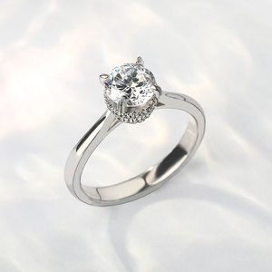 Jeulia <b>Solitaire</b> Round Cut Sterling <b>Silver</b> Fashion <b>Ring</b> - Product Image 6