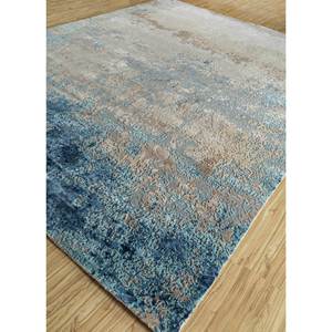 Alfombra de Lana y Seda de Bambú Anudada a Mano Kavi Azul, Colección Teoría del Caos-Esk-352, Decoración Abstracta para Sala de Estar, Rectangular, para Pasillo - Product Image 2