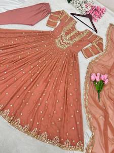 ชุดผ้า Anarkali เย็บปักลวดลายผ้าจอร์เจีย - Product Image 3