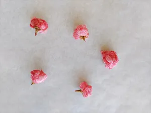Essbare Blume der japanischen Sakura-Kirschblüte zur Dekoration der japanischen Wüste, japanische Süßigkeiten, Mochi-Kuchen, japanische Ramune