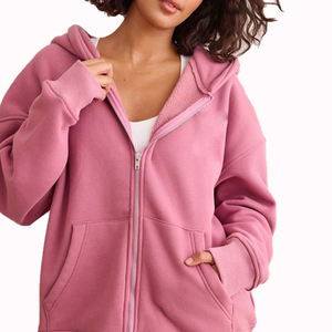 Ropa deportiva ligera para mujer al por mayor con bolsillos y cremallera atlética para yoga, correr, gimnasio, ropa informal, chaqueta con capucha y cremallera completa - Product Image 1