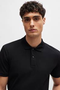 T-shirt polo avec logo personnalisé T-shirt polo en coton respirant à séchage rapide en couleur noire T-shirt polo - Product Image 2