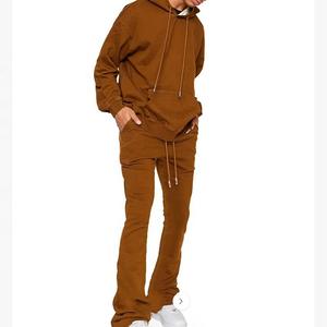 Ensemble de survêtement 2 pièces pour homme, personnalisé, à capuche, uni, avec fermeture éclair, pour l'automne, qualité supérieure, pantalon de jogging - Product Image 1