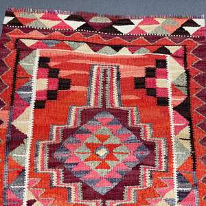 Alfombra Vintage Estilo Runner, Alfombra Turca de 3.1x9.3 pies, Alfombra de Lana Naranja - Product Image 2