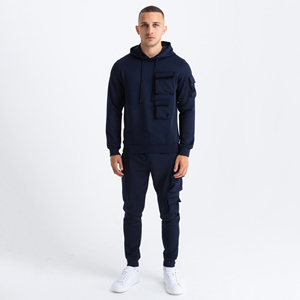 Nuevo Conjunto Deportivo de Moda al por Mayor, Transpirable, 100% Fibra de Bambú, con Capucha, Estilo Cargo, para Hombre, 2 Piezas - Product Image 1