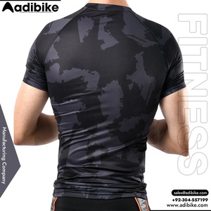 Mens Athletic <b>Compression</b> Top OEM Custom Logo Short Sleeve Breathable Eco-Friendly 180g Sublimation <b>Compression</b> <b>Shirt</b> - Product Image 4