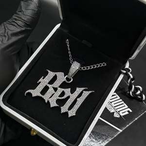 Collar con Colgante de Letra de Moissanita VVS, Plata 925, Engaste de Galaxia Mosaico, Iniciales Personalizadas, Estilo Hip Hop - Product Image 2