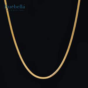 Collar de Cadena Espiga de 3mm en Plata de Ley 925 Chapada en Oro de 14K, Estilo Hip Hop, Collares de Moissanita Premium para Hombre, BUEBELLA - Product Image 2