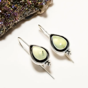 คุณภาพสูง925เงินสเตอร์ลิงต่างหูห้อย prehnite สไตล์น่ารักคลาสสิกใหม่สำหรับงานเลี้ยงเครื่องประดับของขวัญสำหรับเธอ - Product Image 2