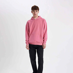 เสื้อฮู้ดลำลองโอเวอร์ไซส์สำหรับผู้ชาย, เสื้อผ้าแฟชั่นฤดูหนาวให้ความอบอุ่นพร้อมปักโลโก้ผ้าฟลีซฝรั่งเศสพิมพ์ลายสกรีน100% - Product Image 2