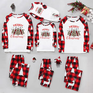Famille noël correspondant pyjamas joyeux noël rouge à carreaux à manches longues hiver vêtements de nuit parent-enfant Pjs ensembles - Product Image 4
