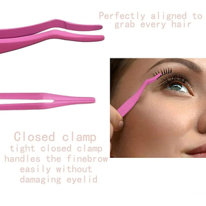 แหนบต่อขนตาสแตนเลสแบบใหม่อุปกรณ์ติดขนตาที่ปลายแหลม - Product Image 4