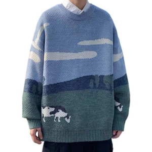 Pull à col rond pour homme en coton 100% - Fabrication OEM - Pull uni en tricot - Pulls pour homme - Fabricant de pulls - Product Image 5