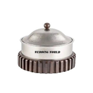 Calentador de alimentos de acero inoxidable, recién llegado, hecha a mano cazuela de diseñador, calentador de alimentos de Metal elegante decorativo hecho a mano más vendido - Product Image 2