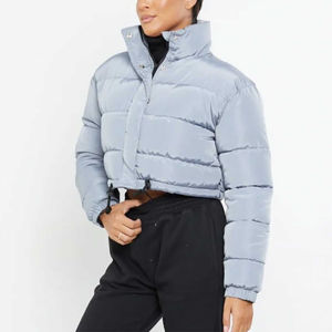 Veste matelassée en coton pour femme, couleur unie, hiver, design personnalisé, tricotée, respirante, légère, service OEM - Product Image 3