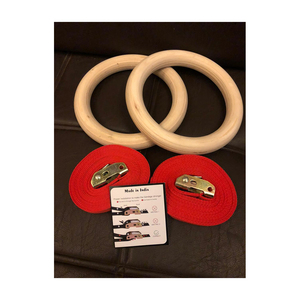 Anneau de gymnastique en bois, anneaux de gymnastique d'entraînement de bonne force - Product Image 1