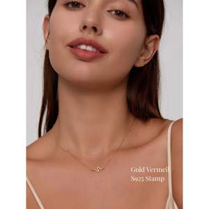 Collana con Ciondolo Serpente Trendy in Vermeil Dorato, Placcato Oro 18K, con Pavé, Non si Ossida, Regalo Perfetto per Lei - Product Image 5