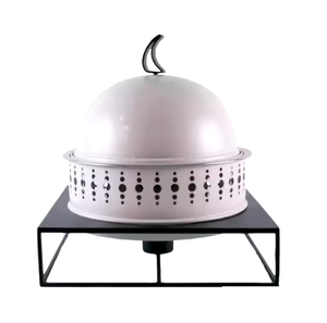 Macetas redondas lujosas de lujo blancas y doradas con tapa Ramadan Tabletop Gulf Style Cazuela Venta caliente Top Trending Decor - Product Image 5