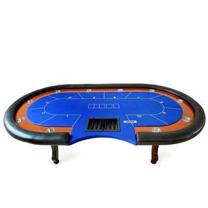 Mesa de póker plegable de patrón redondo de lujo moderno Mesa de madera de venta de casino personalizable de la mejor calidad para juegos de azar Mahjong - Product Image 1