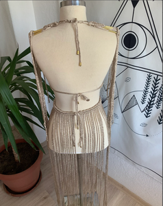 Robe bohème en macramé, robe de mariée en coton, robe de plage Crop Top femmes robe de plage en macramé - Product Image 3