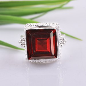 925 Sterling Silver Best Quality Gemstone <b>Ring</b> Natural Garnet Filigree Design Genuine January Birthstone IGI Certified Perfect - Product Image 4